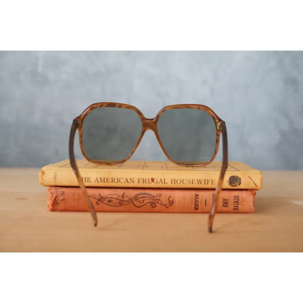 1970s Vintage Sunglasses Made In Italy Oversized Retro Glam Grandma Chic NOS